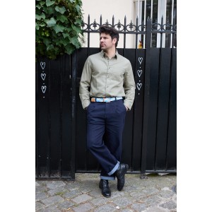 Ceinture tressée Bleu blanc...