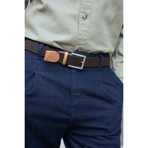 Ceinture tressée marron