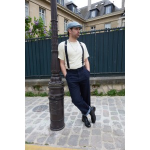 Black wide suspenders Les...