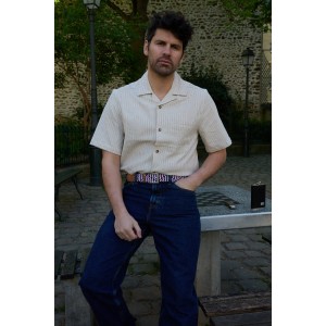 White burgundy braided belt