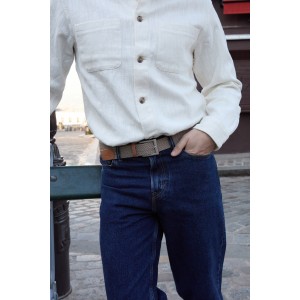 Ceinture tressée noisette