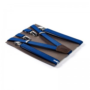 Navy blue thin suspenders...