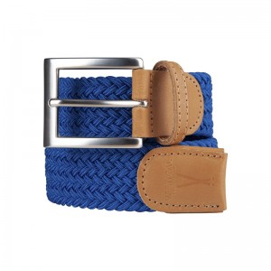 Electric blue braided belt