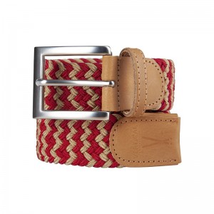Red-yellow braided belt