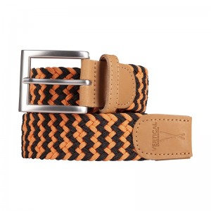 Black orange braided belt