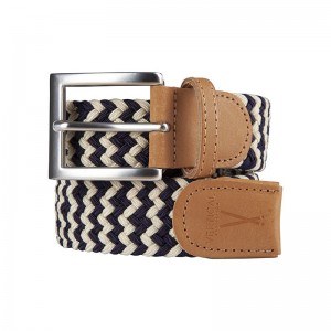 Ceinture tressée noir beige