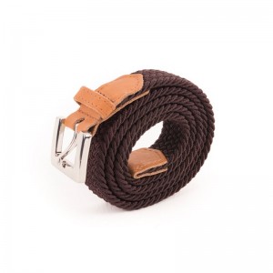 Thin brown braided belt