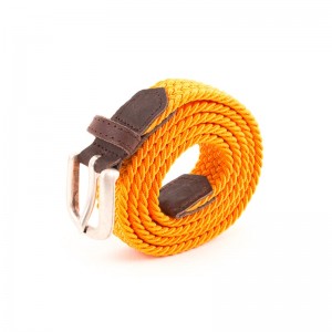 Thin orange braided belt