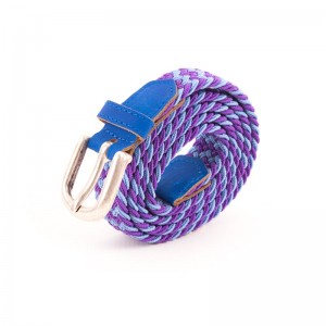 Thin braided belt purple blue