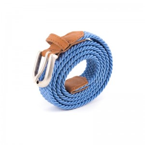 Thin braided belt light blue