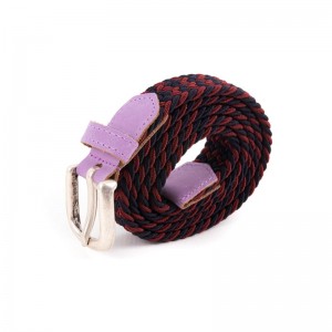 Thin braided belt red black