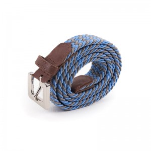 Thin braided belt blue grey