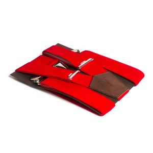 Red wide suspenders Les...