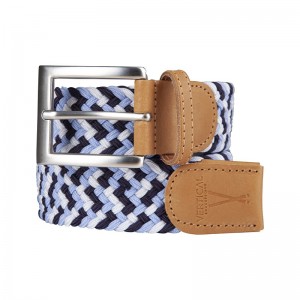 Light blue white braided belt